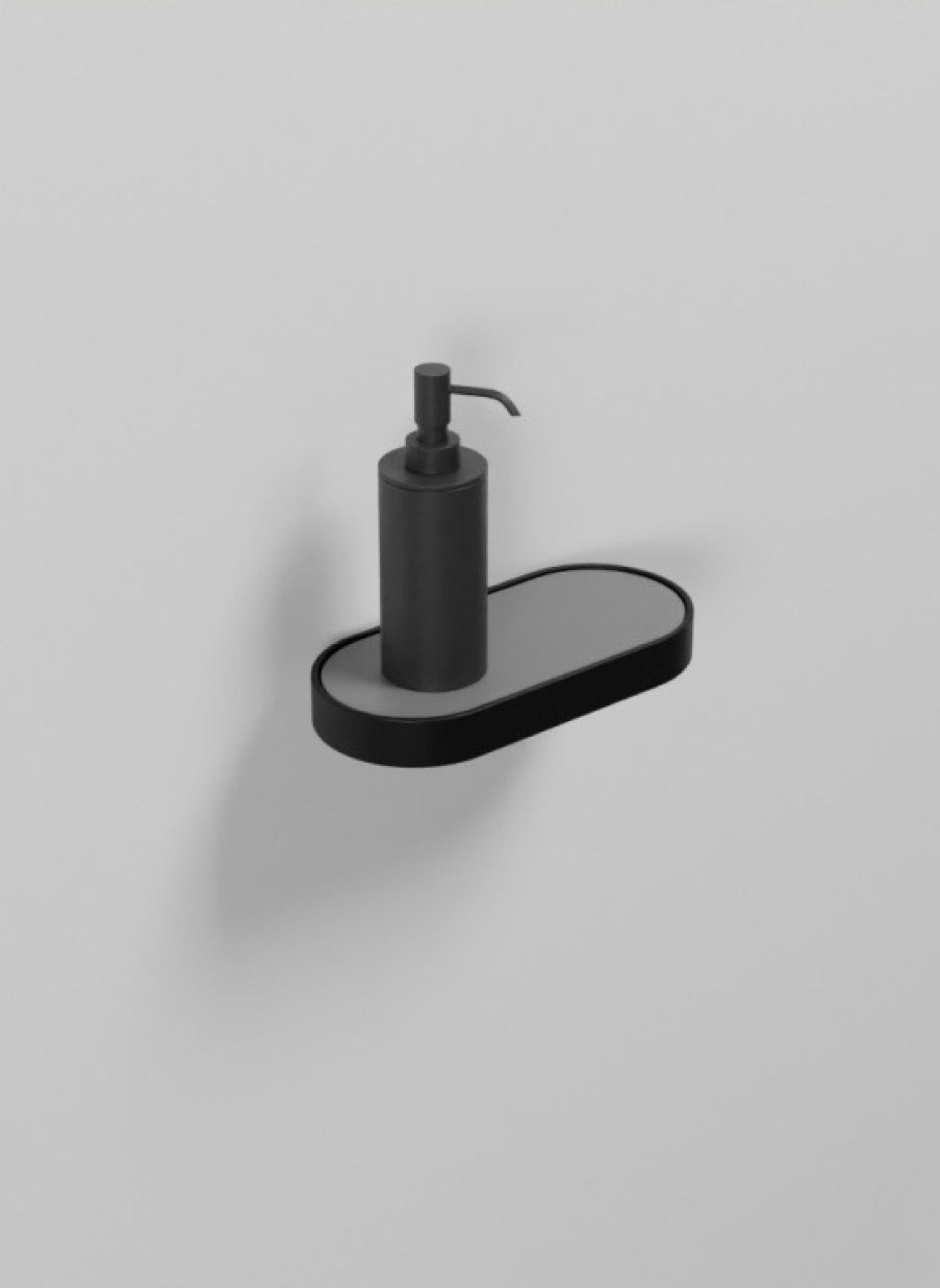 Accesorios de baño de diseño italiano dosificador negro mate mural