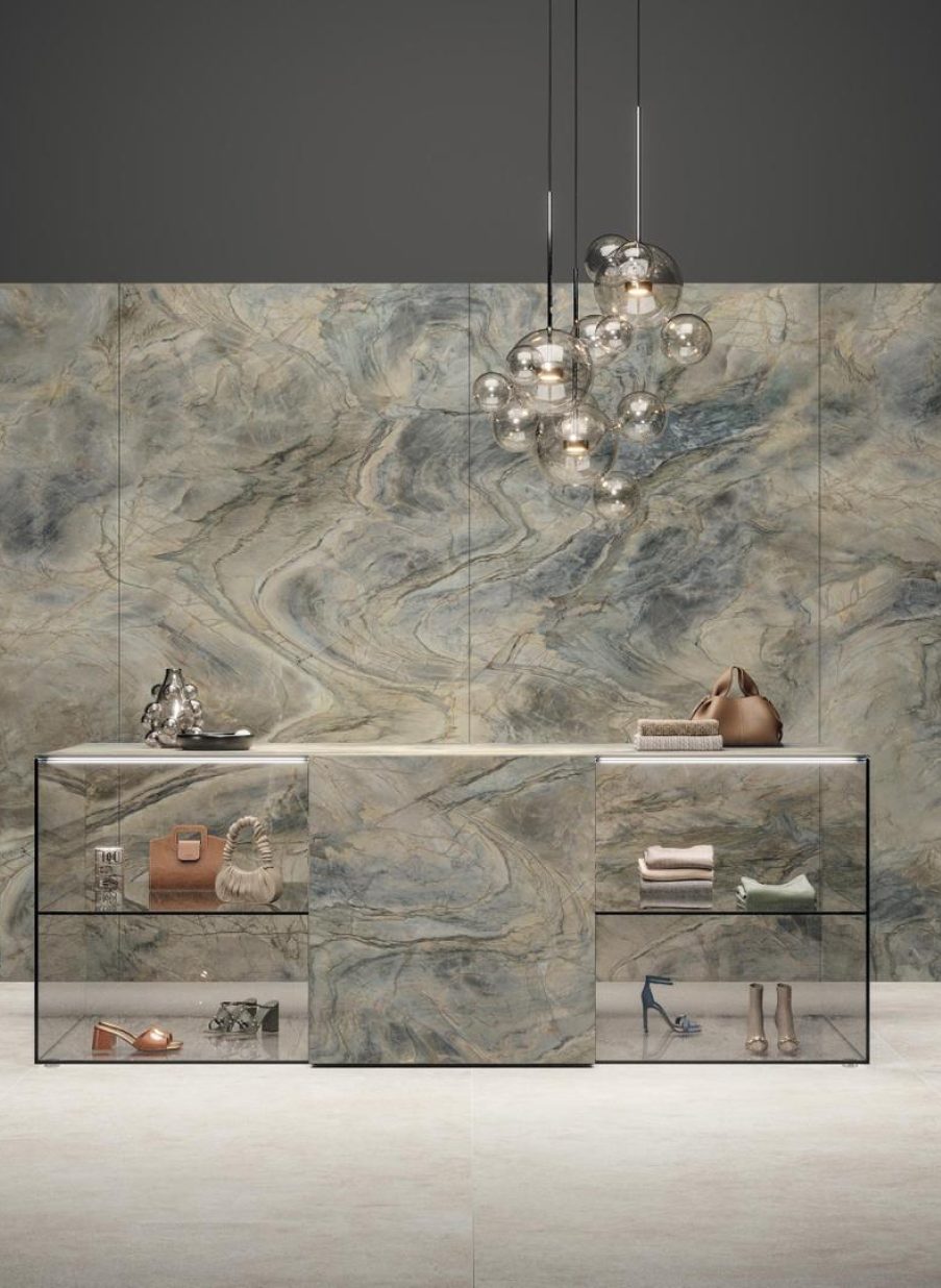 Revestimiento porcelánico imitación travertino para proyectos exclusivos